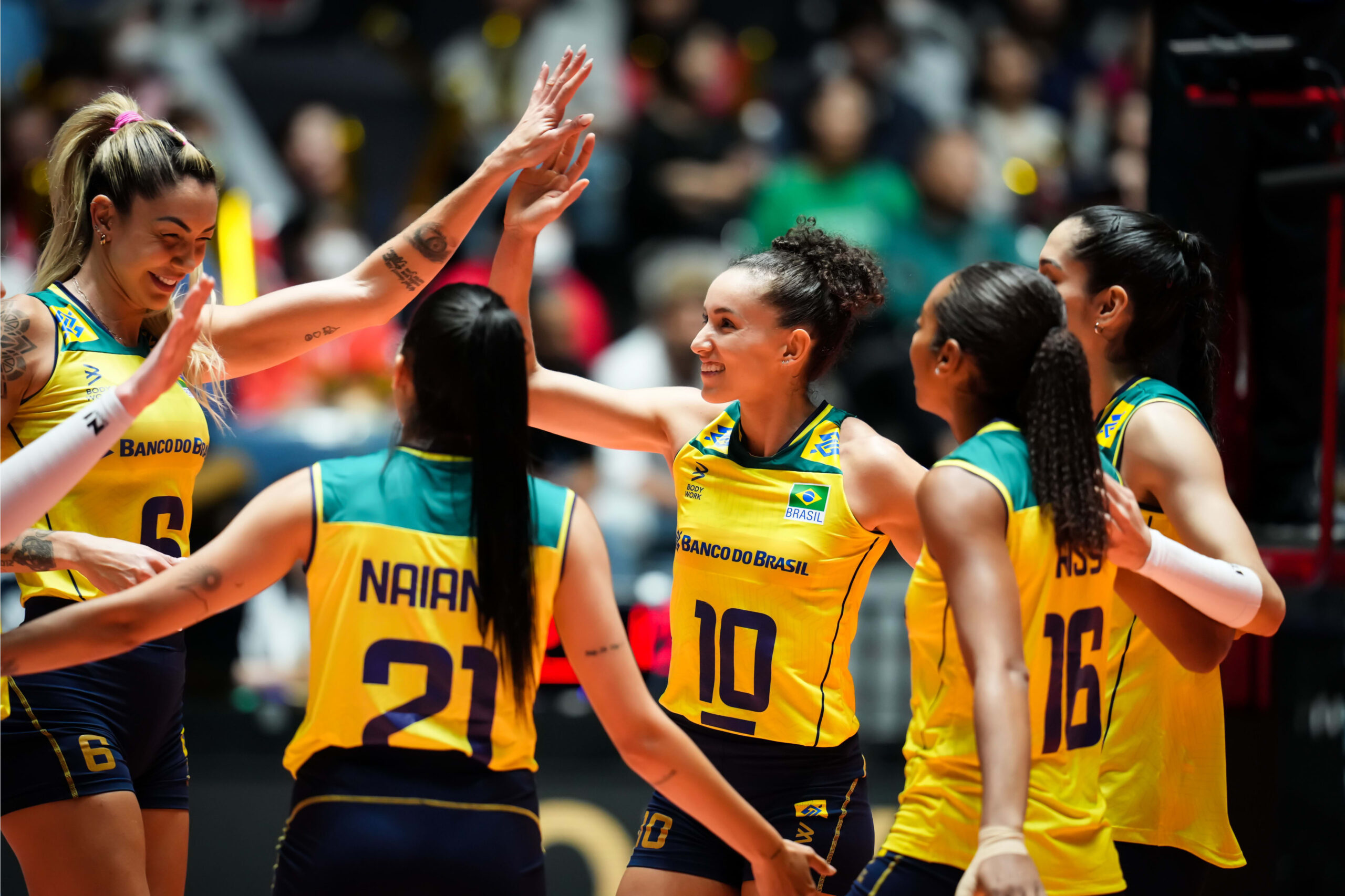 Brazil's volleyball team in the FIVB Road to Paris Olympic Volleyball Qualifying Tournament