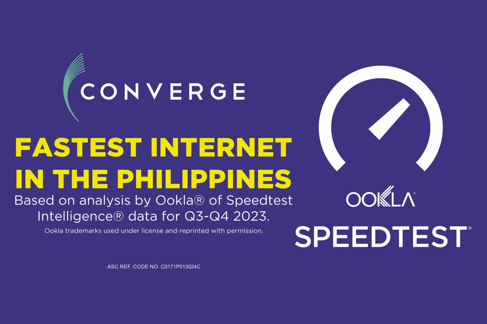 Converge, fastest internet in the Philippines.