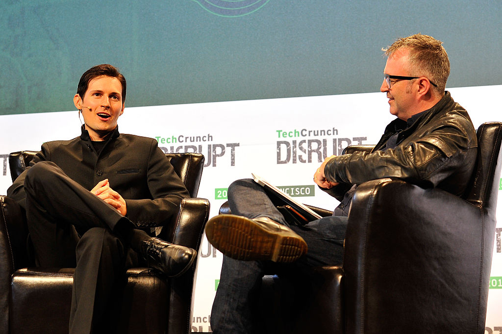 Pavel Durov, CEO and co-founder of Telegram speaks onstage with moderator Mike Butcher.