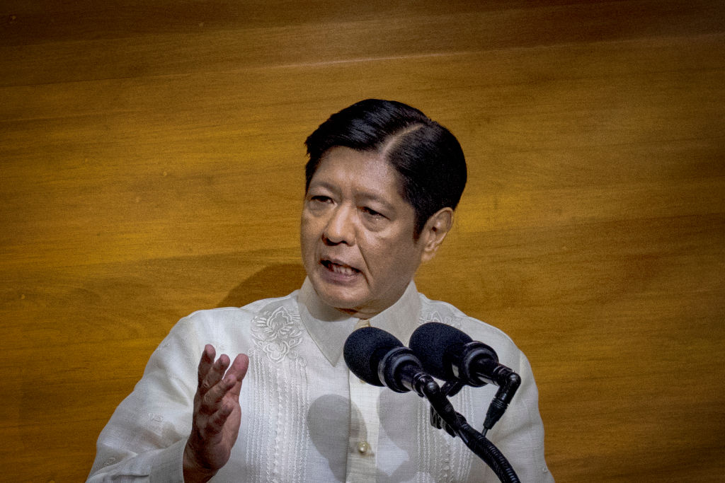 President Ferdinand Marcos Jr. delivers his third State of the Nation Address before lawmakers at the House of Representatives on July 22, 2024 in Quezon city, Metro Manila, Philippines.