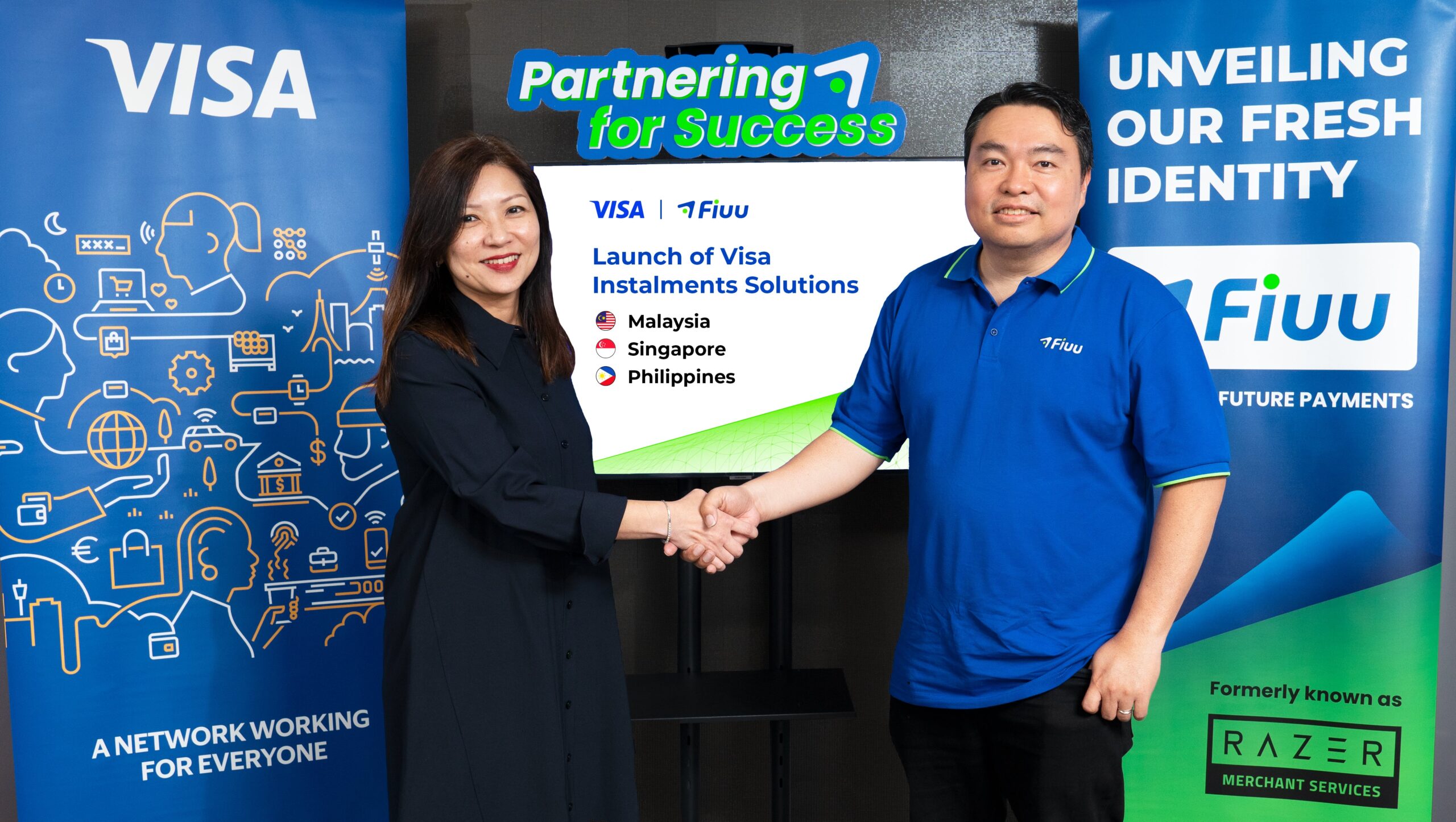 Lim Gaik Lin, Head of Fintechs and Sellers of Visa Malaysia (left), and Eng Sheng Guan, CEO of Fiuu (right)