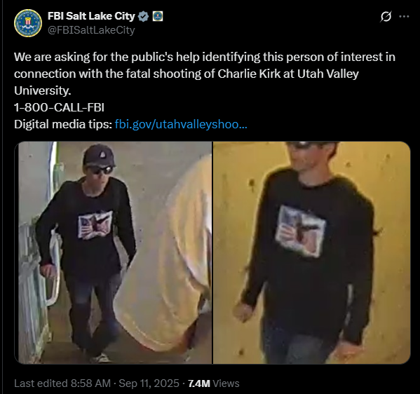FBI Salt Lake reveals the images of a new suspected gunman.