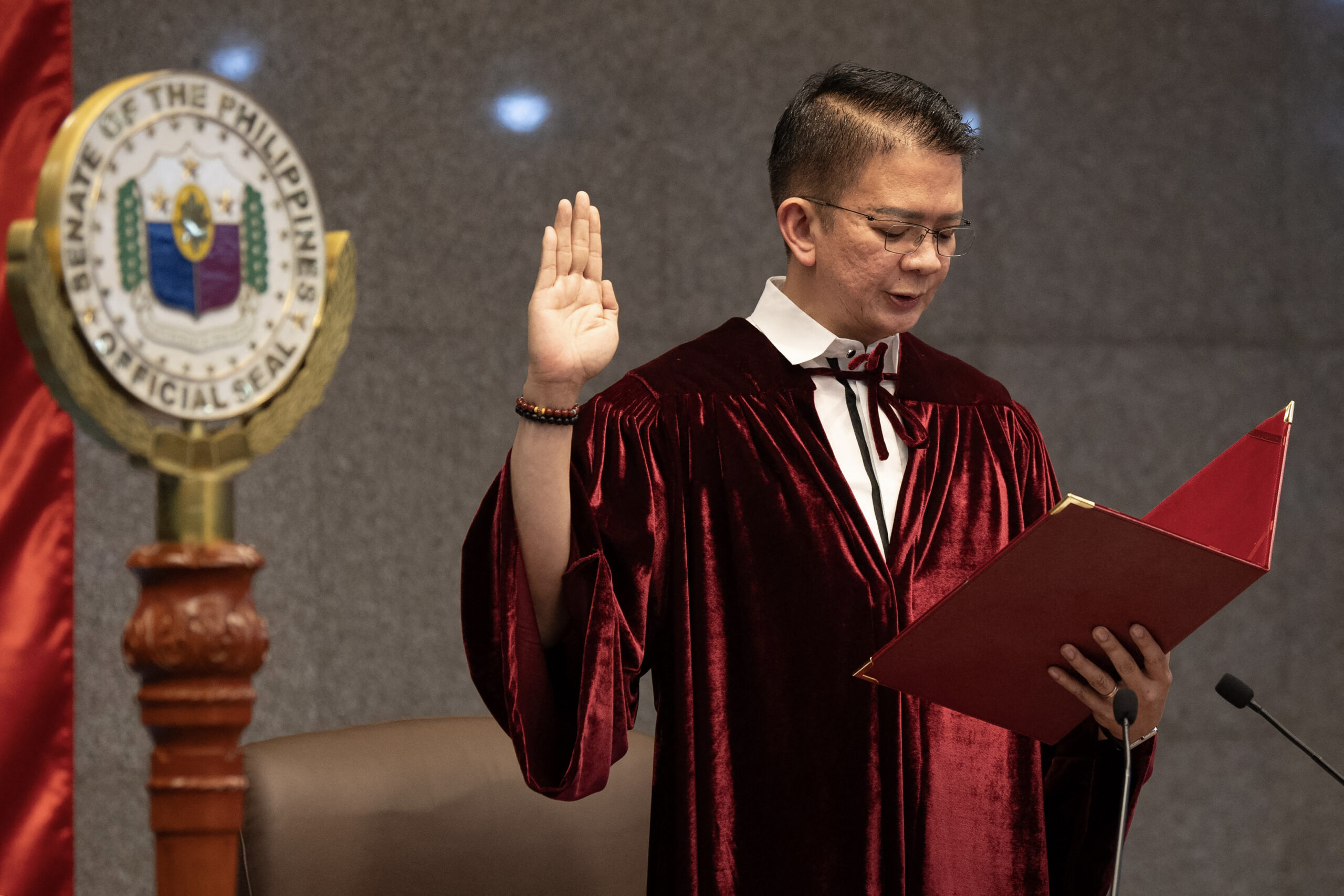 Philippine Senate President Francis Escudero leads Philippine senators.