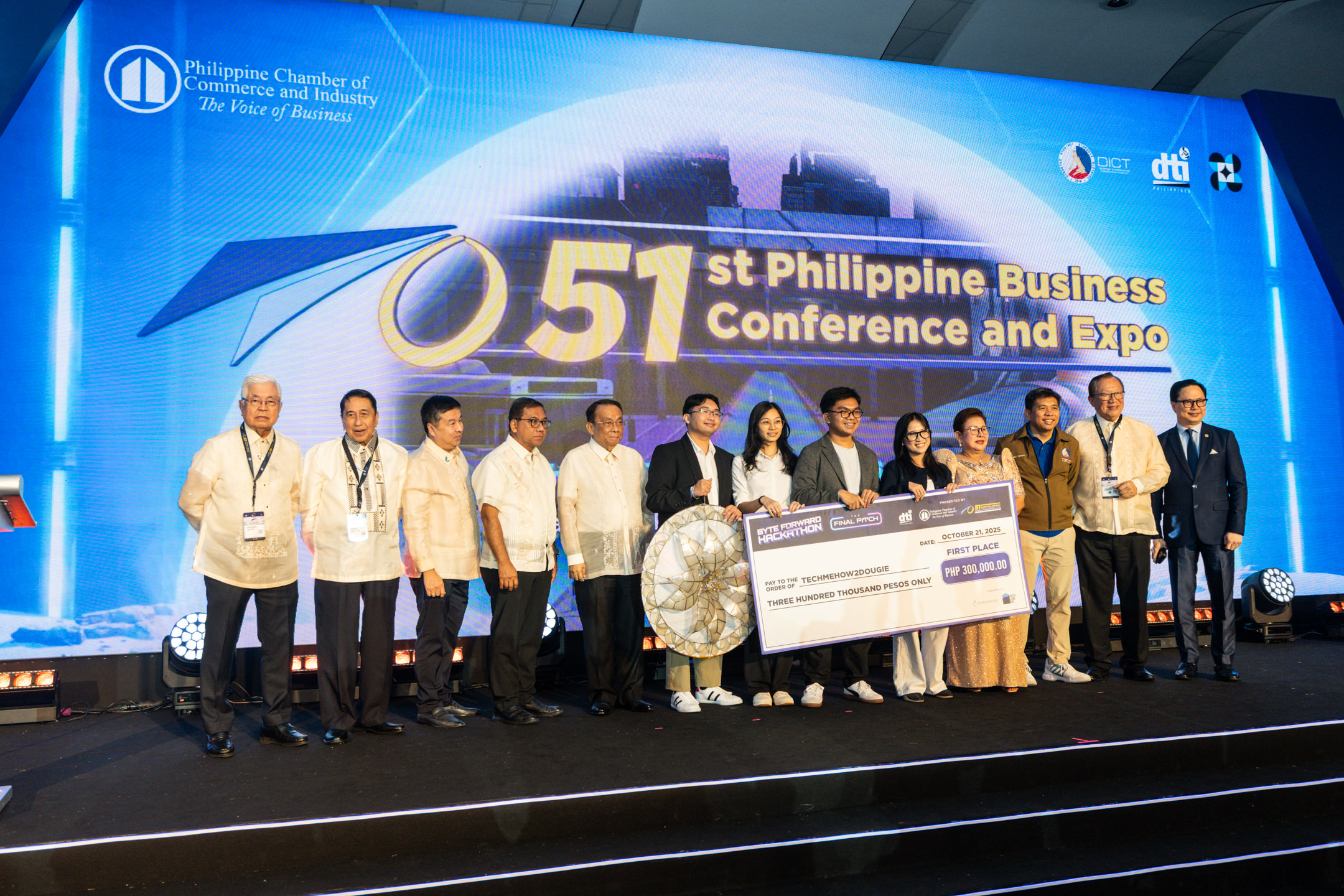 Team TECHMEHOW2DOUGIE from De La Salle University Manila clinched the Grand Winner title with Caya, an AI-powered inventory assistant that empowers small business owners to make smarter, data-driven restocking decisions.