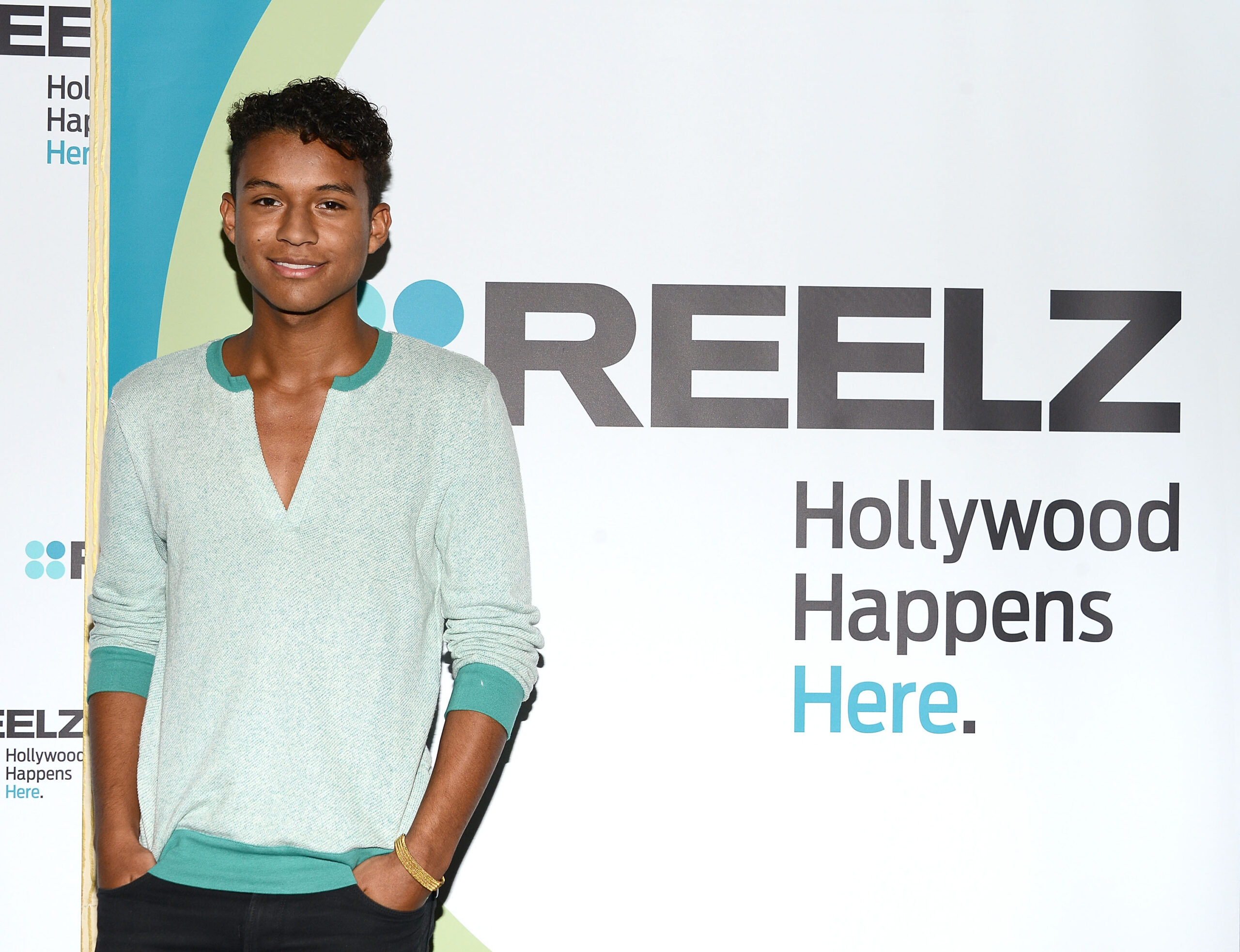 Jaafar Jackson poses backstage at the Reelz Channel 'Living With The Jacksons' panel