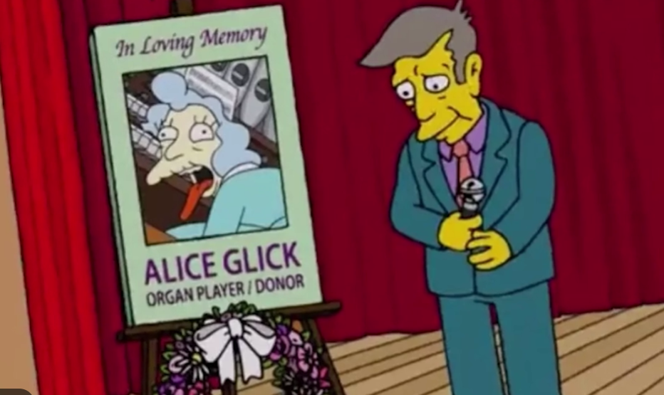 Alick Glick dies in the latest episode of 'The Simpsons.'